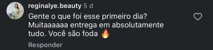 Comentário de participante da Imersão PQV