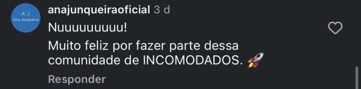 Comentário de participante da Imersão PQV