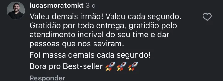 Comentário de participante da Imersão PQV