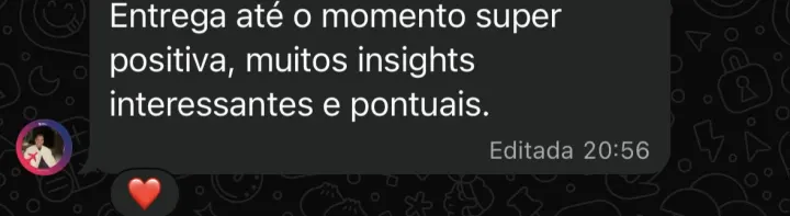 Comentário de participante da Imersão PQV