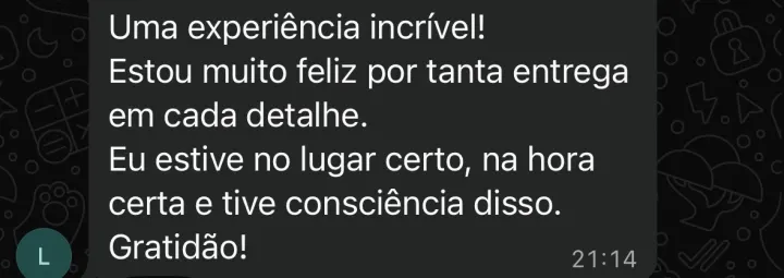 Comentário de participante da Imersão PQV